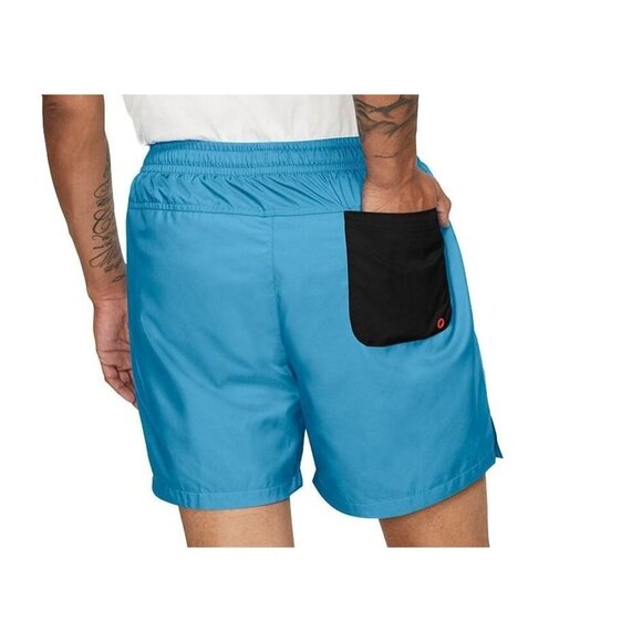 Nike Logo Embroidered  Teal & Dark Orange Woven Sports Shorts Size Medium - Picture 3 of 11